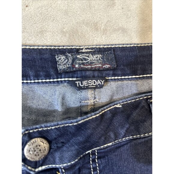 Silver Jeans Co Tuesday Bootcut Jeans Dark Wash Womens 22x33 - Picture 5 of 10